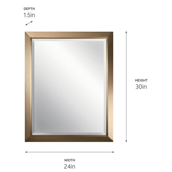 🪞 NEW Olde Kichler Bronze 24×30″ Steel Framed Bathroom Mirror Modern Minimalist - Picture 3 of 4